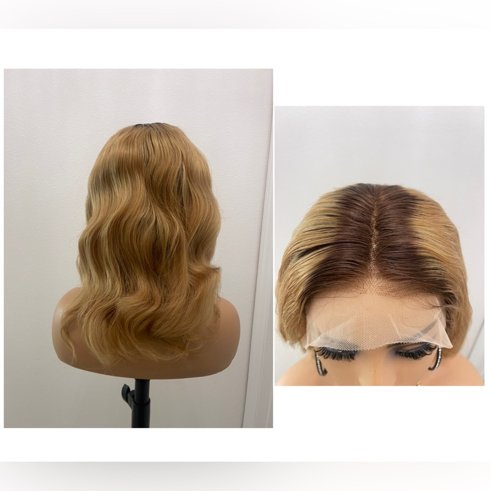 Natural Blonde Wavy Lace Front Wig